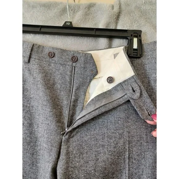 Canali Tessuto Stretch Pants Gray 34x31 Wool Silk Elastane Classic Preppy Italy - Picture 5 of 14